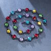 8.5mm Multi-color Diamonds Chain in Black Gold