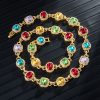 8.5mm Multi-color Diamonds Chain in Gold