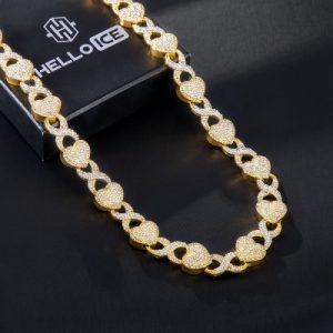 11mm 20'' Heart Infinity Link Chain in Gold