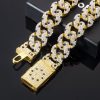 20mm 20'' Sapphire Spot Cuban Link Chain in Gold