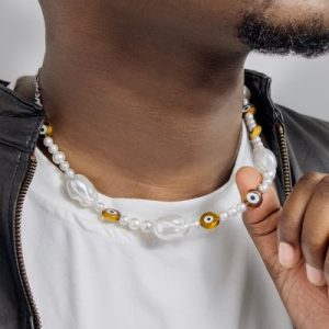 Evil Eye Baroque Pearl Necklace