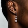Fully Iced Ball Drop Earring