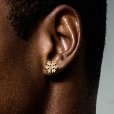 Sparkling Snowflake Stud Earrings