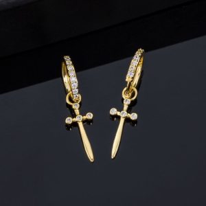 Iced Sword Dangle Earring