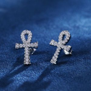 Micro Pave Ankh Earring