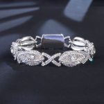 Iced Evil Eyes with Infinity Bracelet in Gold