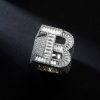 Made to Order Moissanite Baguette Cut Letter B S925 Silver Ring