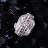 Made to Order Moissanite Dollar Sign Baguette Cut S925 Silver Men's Ring