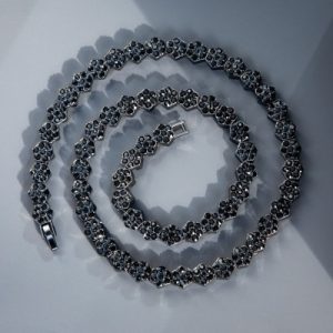 8mm Hexagon Tennis Chain in Black Gold