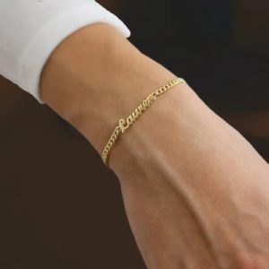 Custom Font Name Bracelet/Anklet with 3mm Cuban Link