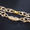 Iced 18mm 20'' Thorns with Pearl Link Chain in Gold
