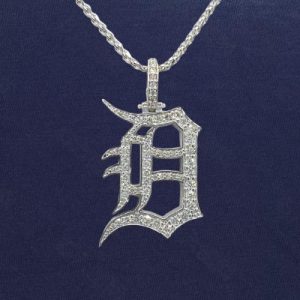 Iced Old English Letter D Pendant