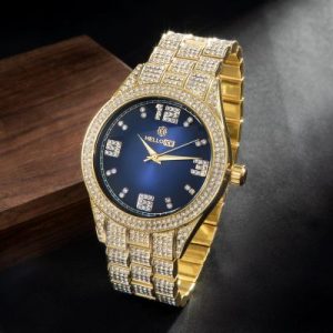 Iced Sapphire Roman Numerals Dial Watch