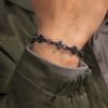 11mm Micro Pave Cross Link Bracelet in Black Gold