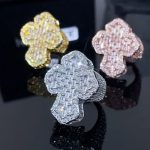 Iced Cross-Shaped Baguette Ring