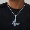 Sparkling Baguette Studded Butterfly Pendant