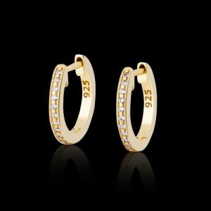 S925 Sterling Silver Iced Hoop Earrings