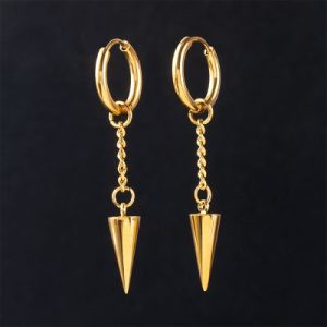Rivet Cone Titanium Earrings