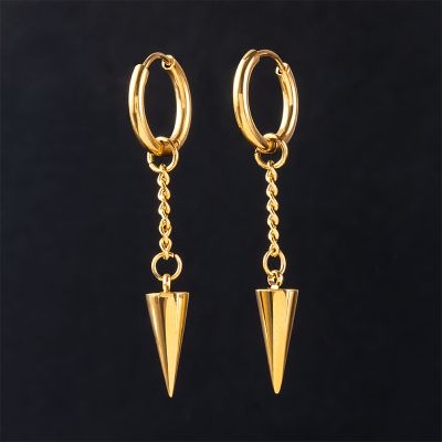 Rivet Cone Titanium Earrings