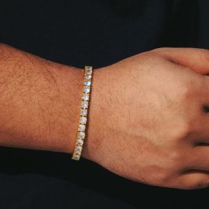 5mm 18K Gold Single Row Tennis Bracelet