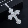 Broken Baguette Heart Cross Pendant