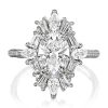 3.17CT Oval & Round Cut VVS Moissanite S925 Silver Engagement Ring