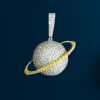 Micro Paved Saturn Pendant
