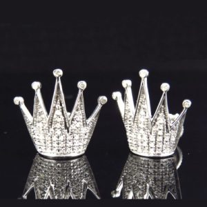 Micro Paved Crown Stud Earrings