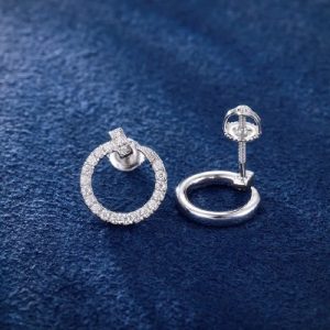 Iced Circle Nail Stud Earrings