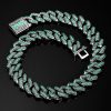 Iced 20mm Emerald & Black Cuban Chain with Big Box Clasp