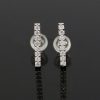 Iced Simple Straight Bar Stud Earrings in White Gold