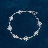 10mm 7'' Snowflake Link Bracelet in White Gold