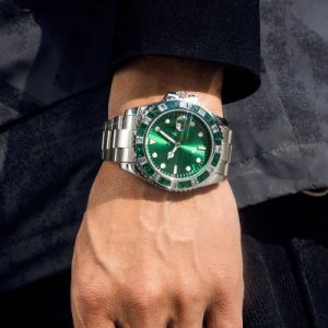 Baguette Cut Date Display Men's Watch