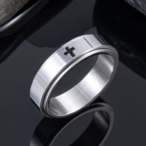 Spinner Relieving Stress Stainless Steel Cross Band