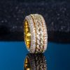 Iced Rotatable Cuban Ring in Gold