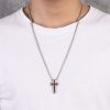 Wood Inlay Cross Pendant