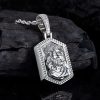 Iced Jesus Head Dog Tag Pendant