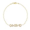 Diamond Date Birthstone Bracelet With Paperclip Chain
