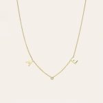 Space Initial and Diamond Bezel Necklace