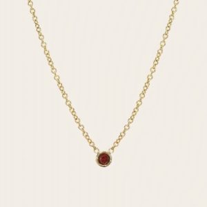 Bezel Birthstone Necklace