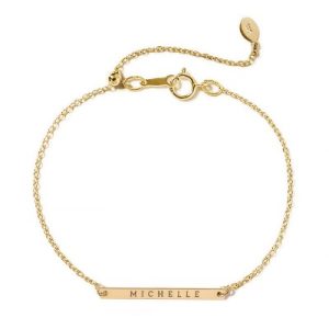 Engraved Thin Bar Bracelet