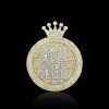 Iced Custom Name Crown Round Pendant