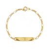 Engraved Bar Bracelet With Figaro Chain