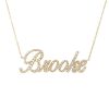 Script Nameplate Diamond Necklace