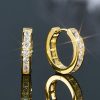 Moissanite Hoop Earrings in S925 Sterling Silver-18K Yellow Gold Plated