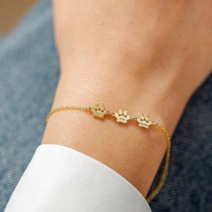 Engraved Paw Print Bracelet