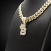 Iced Crown A-Z Letter Pendant