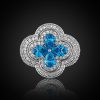 Iced Blue Stone Flower Ring