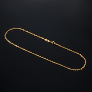 3mm Custom Name Rope Necklace in Gold