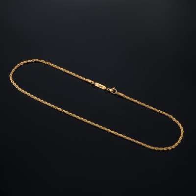 3mm Custom Name Rope Necklace in Gold